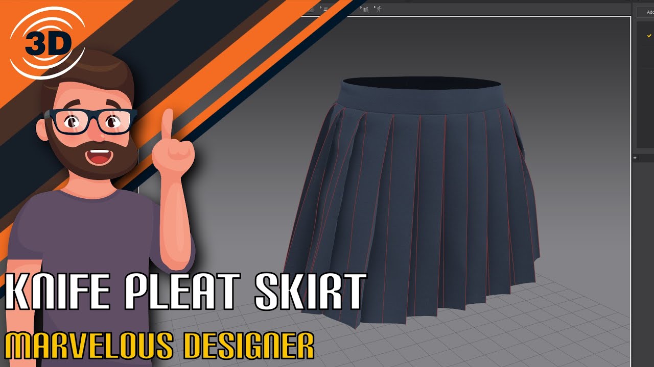 Marvelous Designer Make a Skirt with Knife Pleats