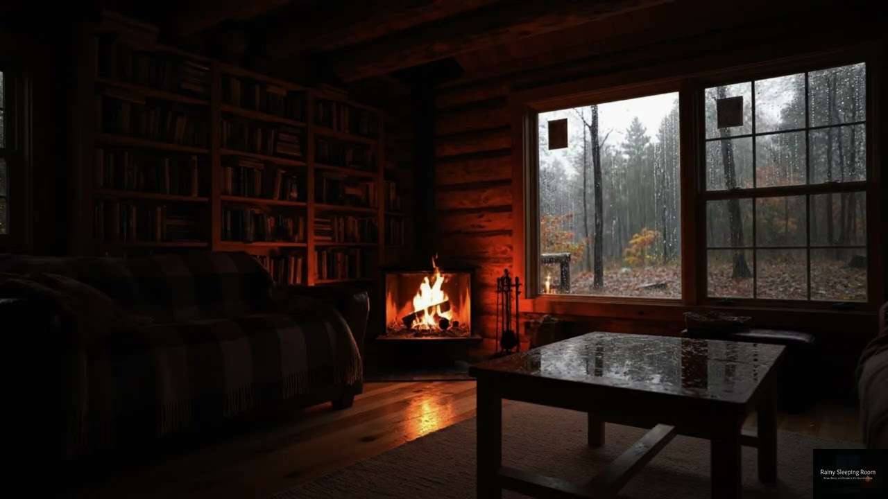 Soothing Rain Sounds in a Warm Bedroom – Deep Sleep & Stress Relief Ambience