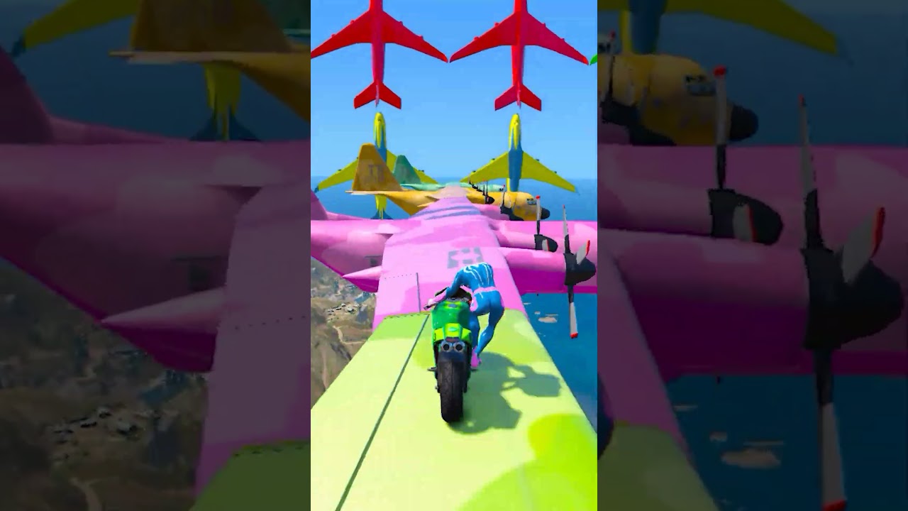 GTA V CRAZY BIKE STUNT RAMP CHALLENGE#shorts