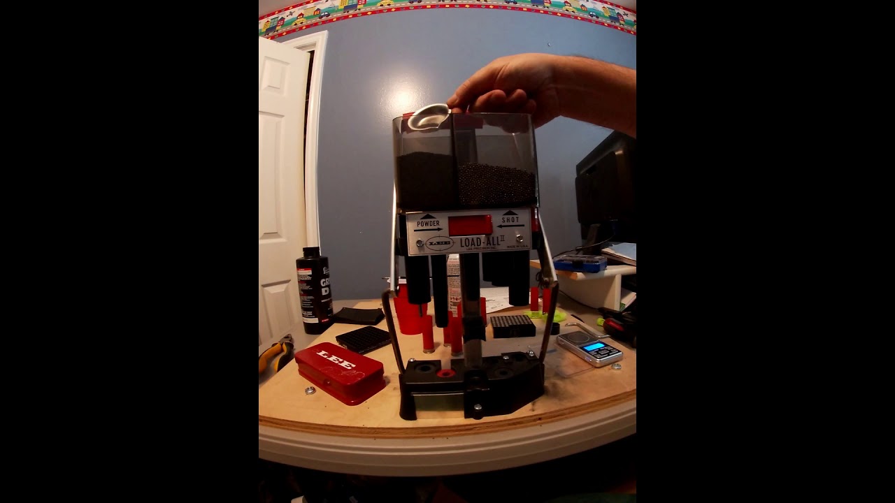 Shot shell reloading - setting up powder and shot