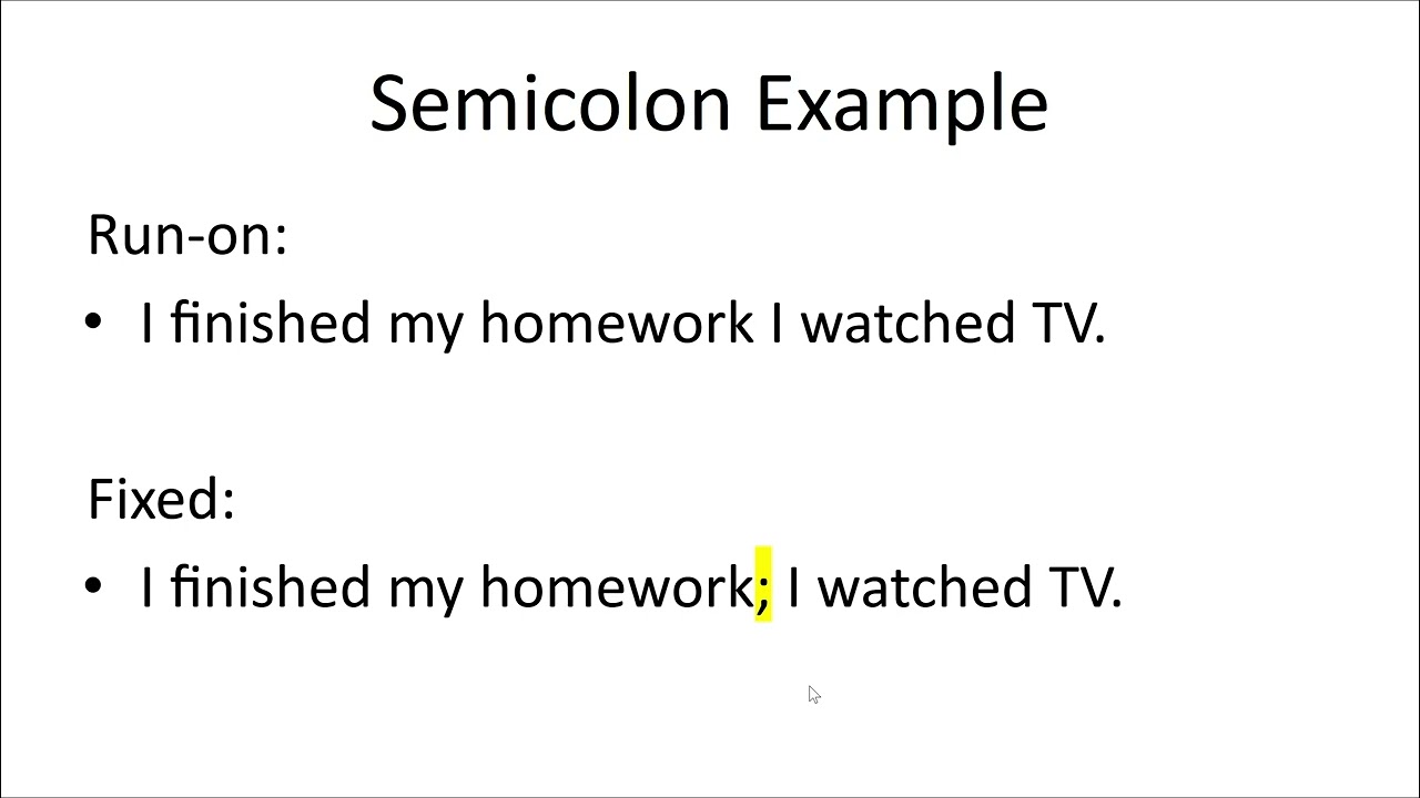 Fixing Run-On Sentences Video
