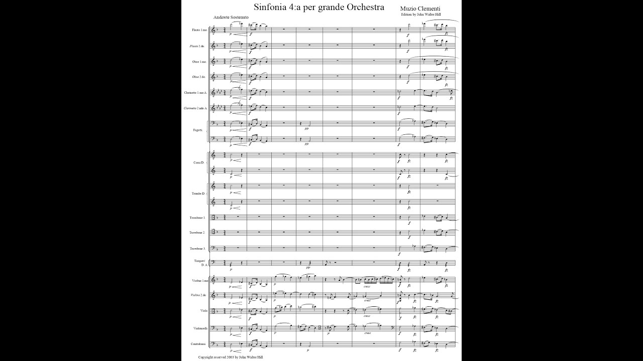 SYMPHONY NO.4 in D MAJOR by Muzio Clementi {Audio + Full score}