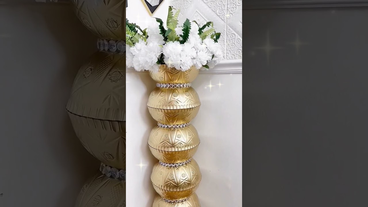 DIY Home and Decoration - budget-friendly metallic floor vases ✨