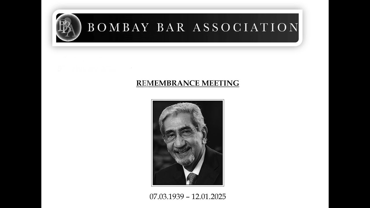 BOMBAY BAR ASSOCIATION  - Remembrance Meeting for Senior Advocate Mr. Iqbal M.Chagla