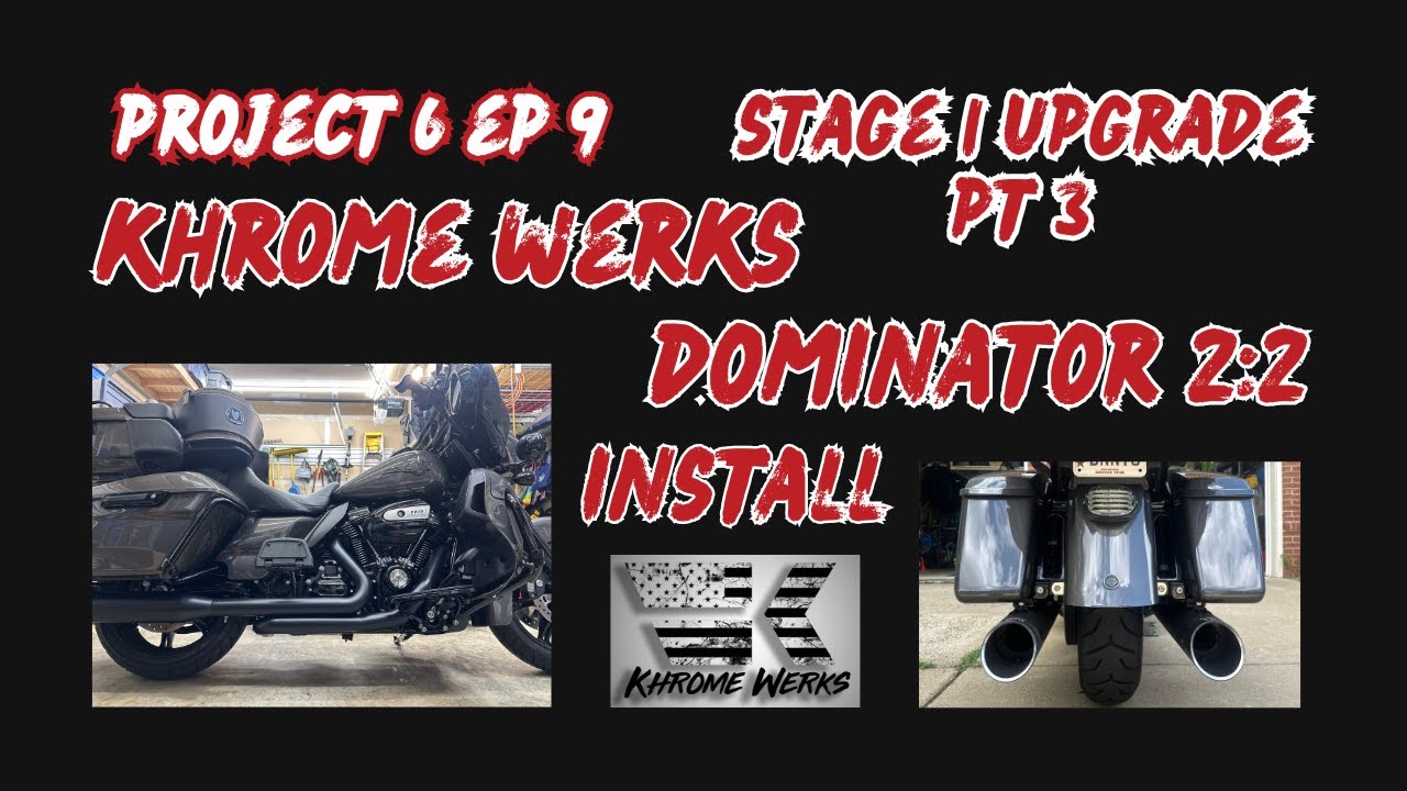 Stage 1 Upgrade Pt 3. Install Khrome Werks 2:2 Dominator Exhaust. #harleydavidson #ultralimited
