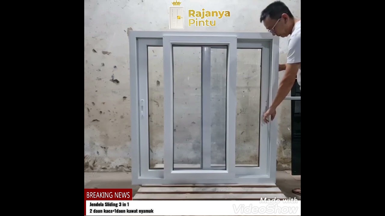 Jendela Sliding 3 in 1 (2 Daun + 1 Daun Kawat nyamuk