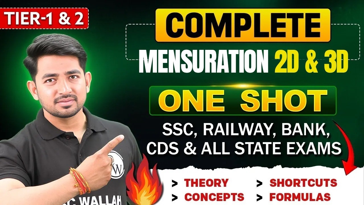 Complete Mensuration 2D & 3D | All Concepts, Formulas & Tricks | SSC, Banking & Railway Exams