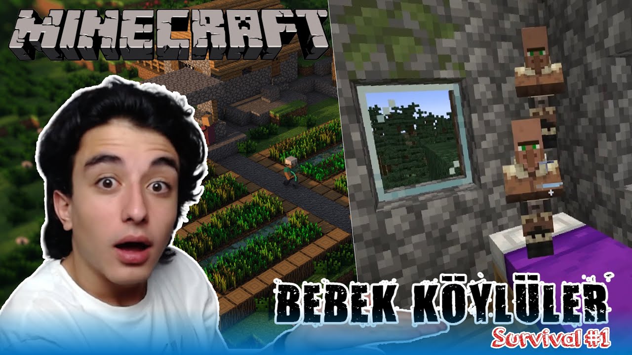 LANETLİ KÖY MÜ ?? | BEBEK KÖYLÜLER KASABASI ! |MİNECRAFT SURVİVAL 1.BÖLÜM