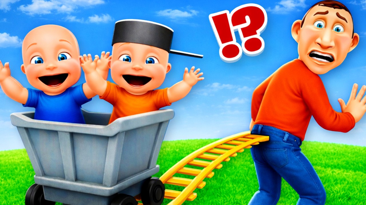 Baby & Brother CART RIDE Into DADDY!