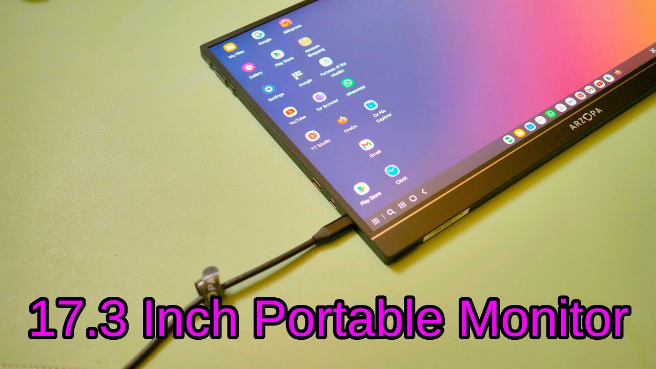 Портативный монитор ARZOPA A1M 17,3 дюйма, разрешение 1920×1080 FHD IPS, подставка-монитор для но...