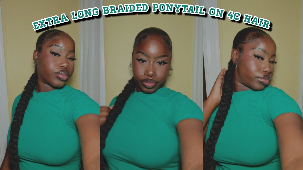 SLEEK BRAIDED PONYTAIL ON NATURAL HAIR (NO HEAT) - | ARIELALEXIAS |