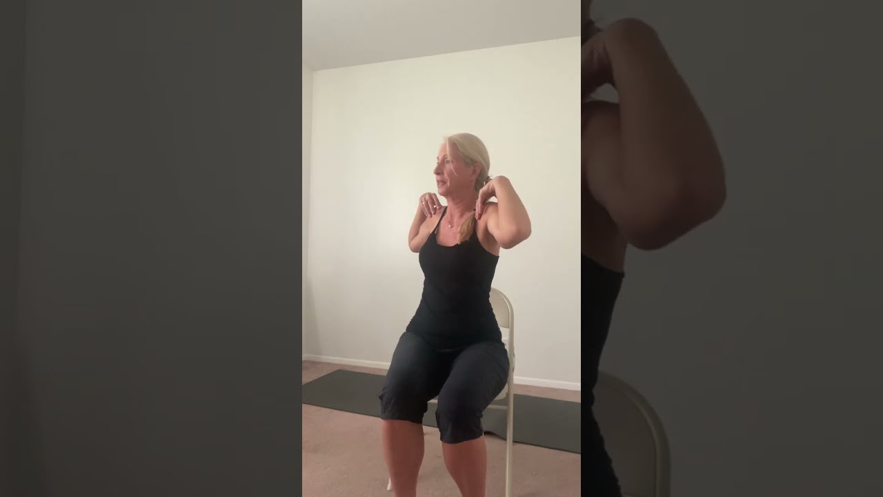 Chair yoga session