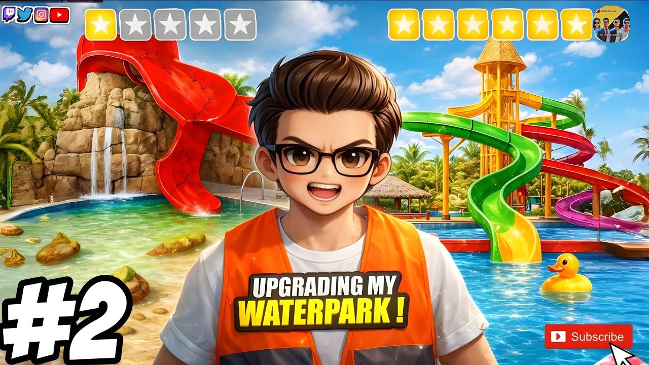 I UPGRADING MY WATERPARK IN WATERPARK SIMULATOR @TechnoGamerzOfficial @DattraxGaming #waterpark
