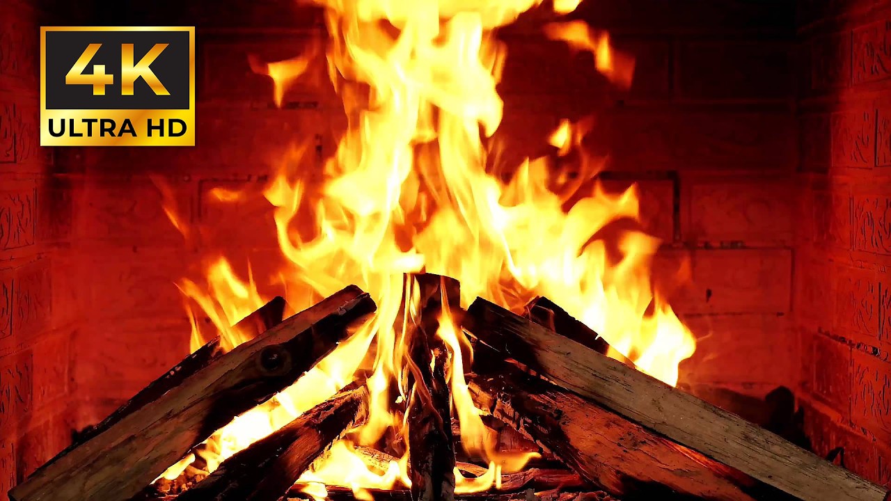 🔥 Cozy Christmas Fireplace 4K (12 Hours). Crackling Fire & Relaxing Ambience for Sleep & Work