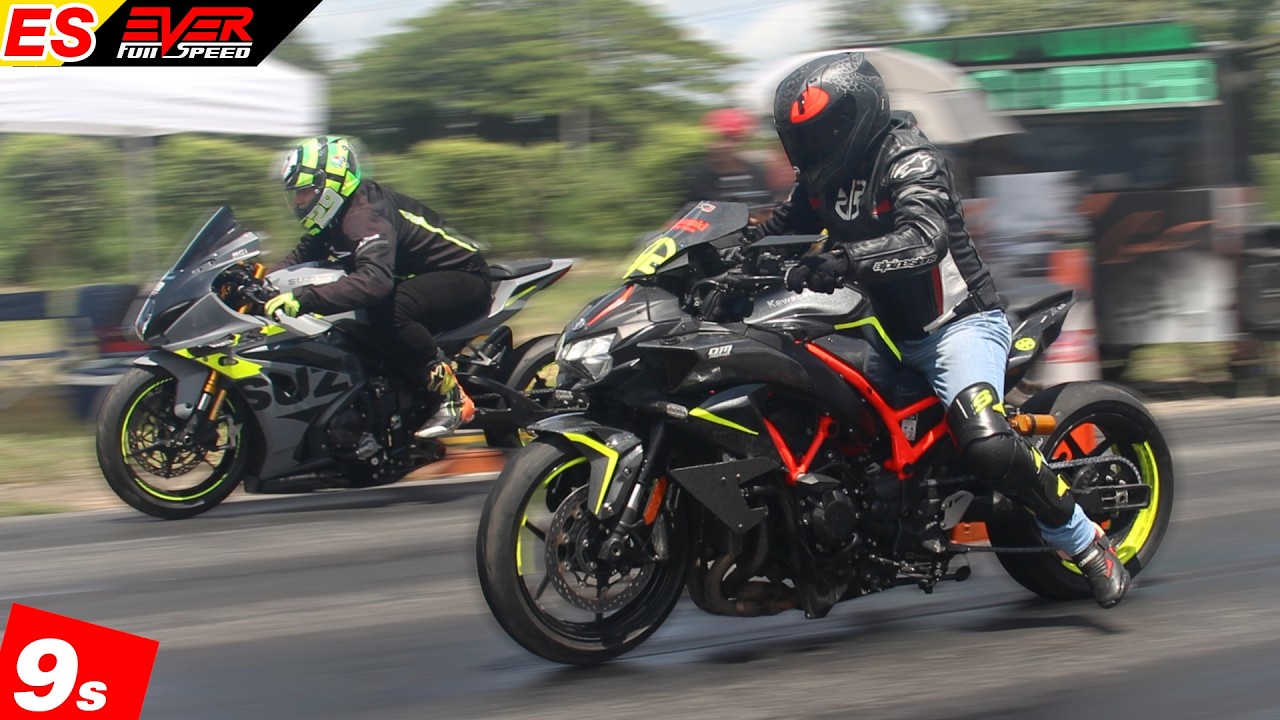 Kawasaki ZH2 🆚️ Suzuki GSX-R1000 🆚️ Suzuki HAYABUSA | CARRERAS de MOTOS 9s | 3rd Track Times 2024