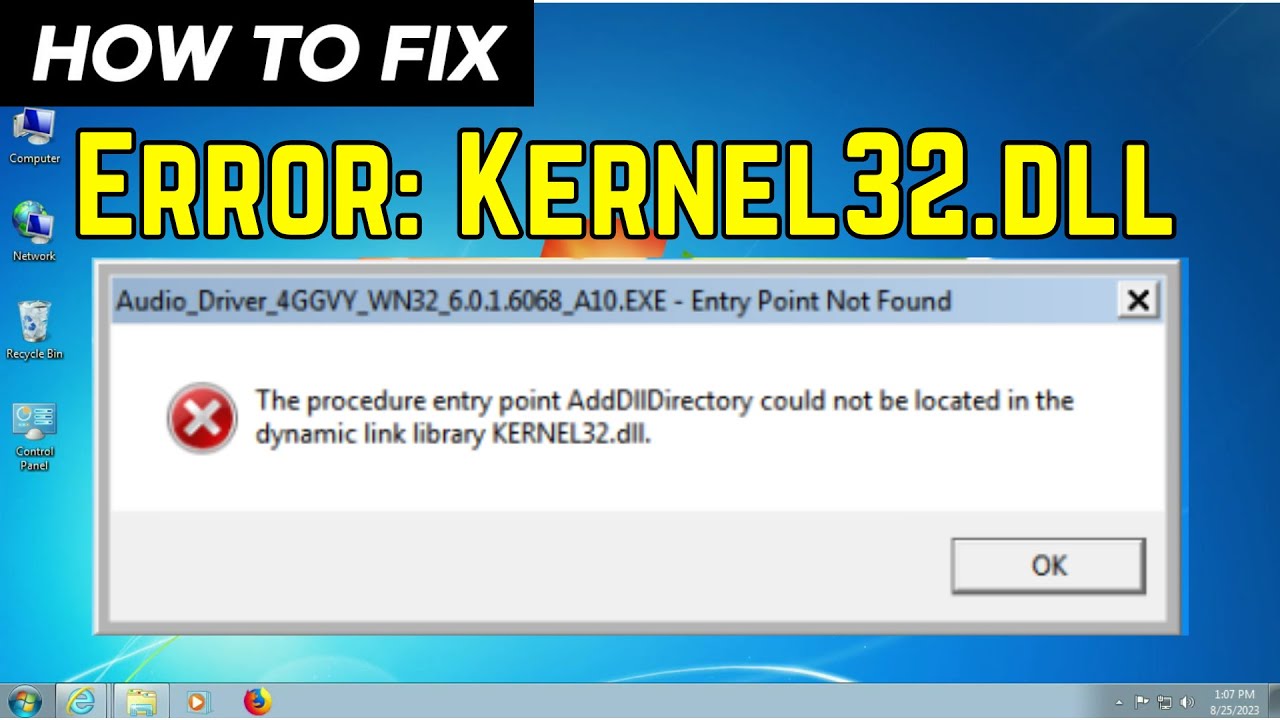 [Русский] Как исправить ошибку динамической библиотеки Kernel32.dll в Windows 7/10