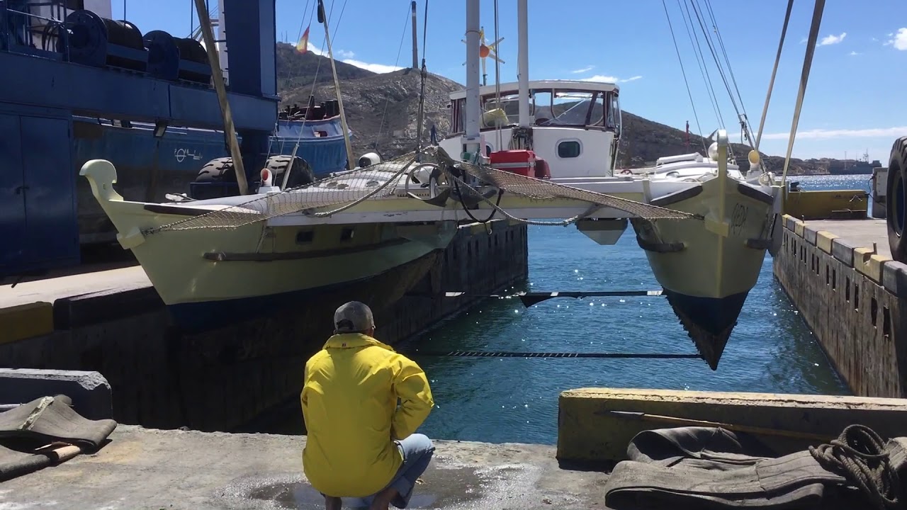 Wharram Tiki 38 Catamaran 'Gleda' Haul Out - Cartagena March 2018