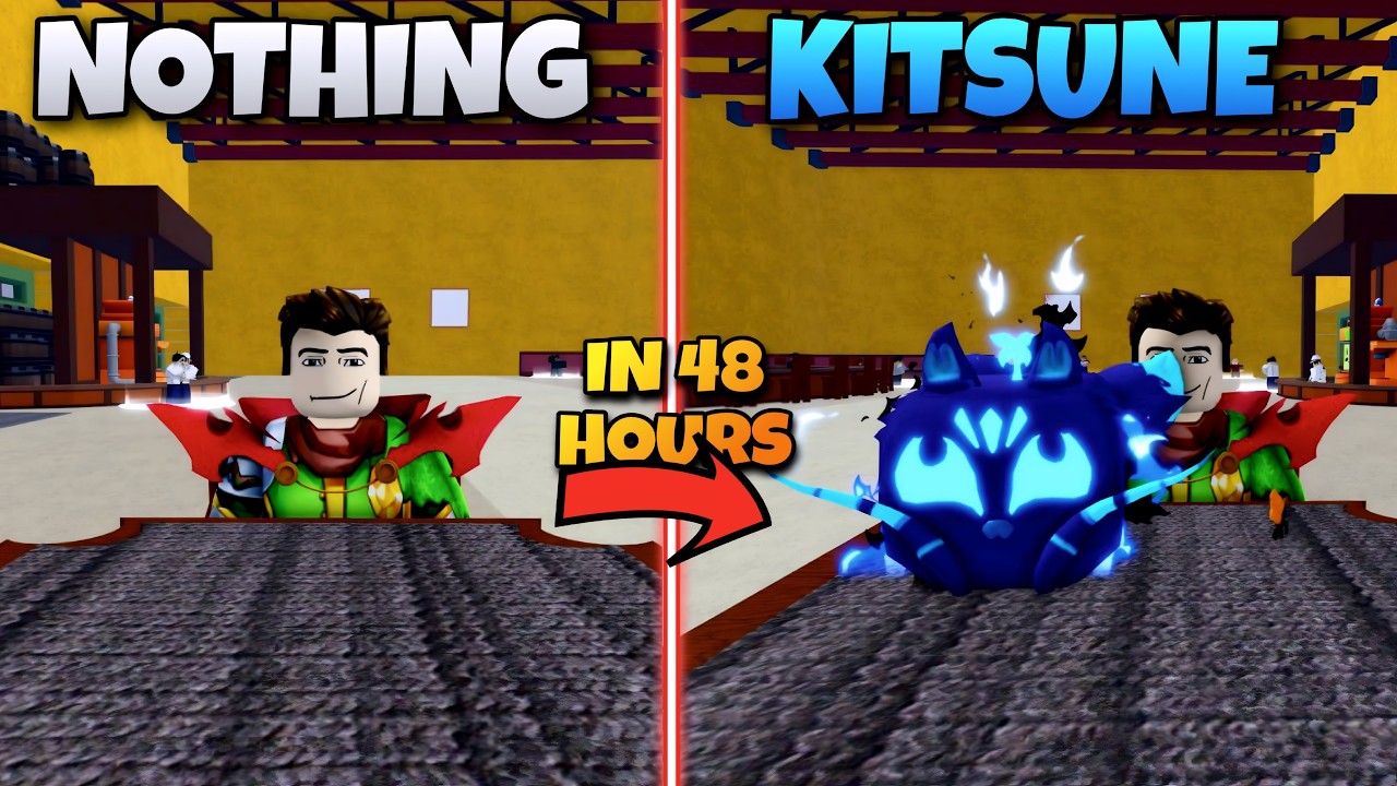 Trading From NOTHING TO KITSUNE FRUIT In 48 Hours (Blox Fruit)
