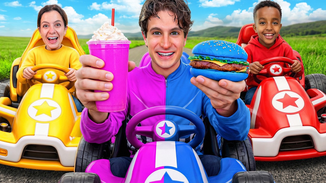 MANGIAMO SOLO CIBO DEL COLORE DELLA NOSTRA MACCHINA CON TUTTI I NOSTRI AMICI PER 24 ORE!🚗