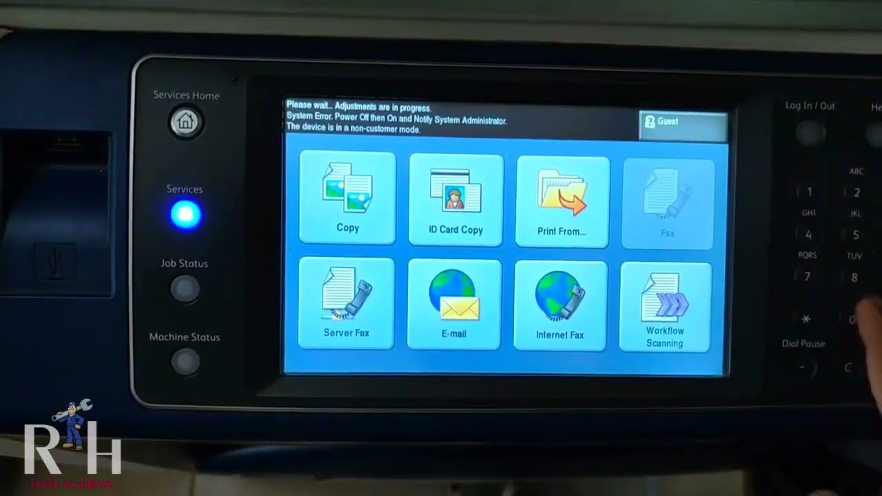 ازاي تلغي ظهور رسالة انتهاء الحبر في مكن تصوير زيروكس toner end clear