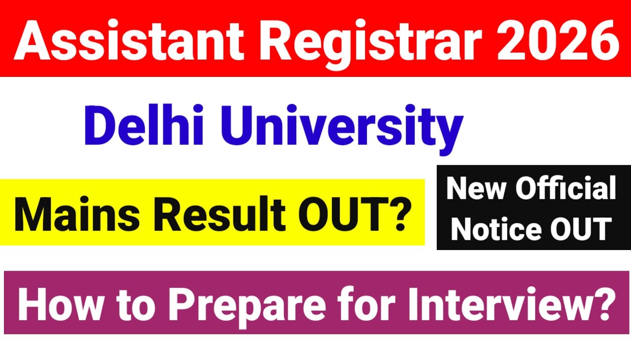 AR DU New Update !! Official Notice | Assistant Registrar Delhi University | AR DU Exam 2025