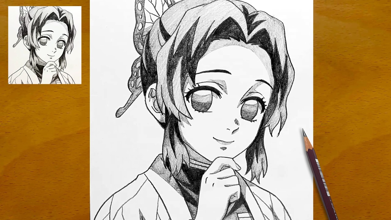 How to Draw Shinobu Kocho Step by Step | Demon Slayer Drawing