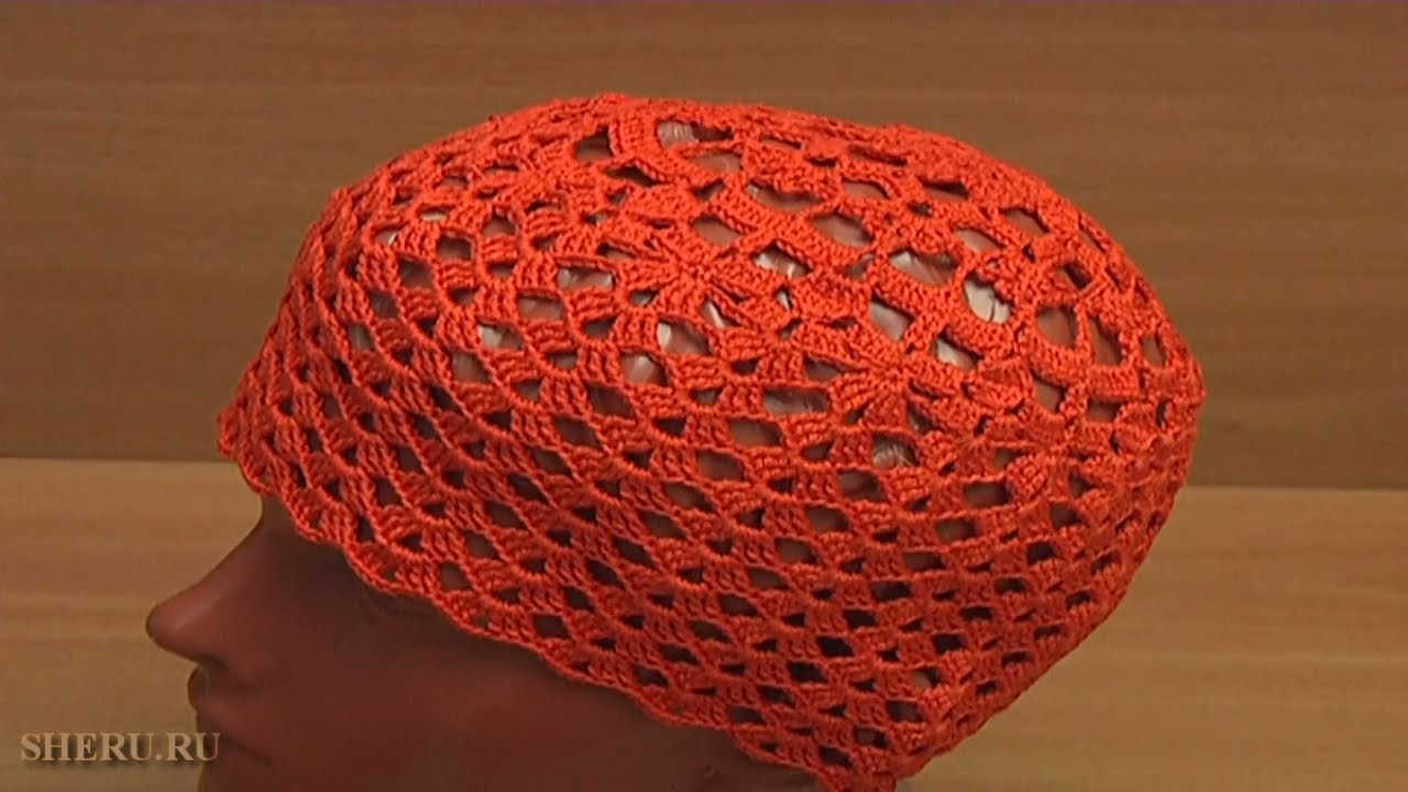 Ажурная летняя шапочка крючком Урок 73 часть 1 из 2
