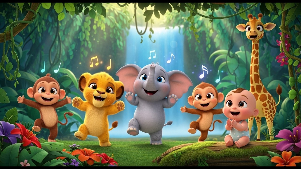 Jungle Animals Dance Parade 🦁🐘🎶 | Fun Baby Animal Song