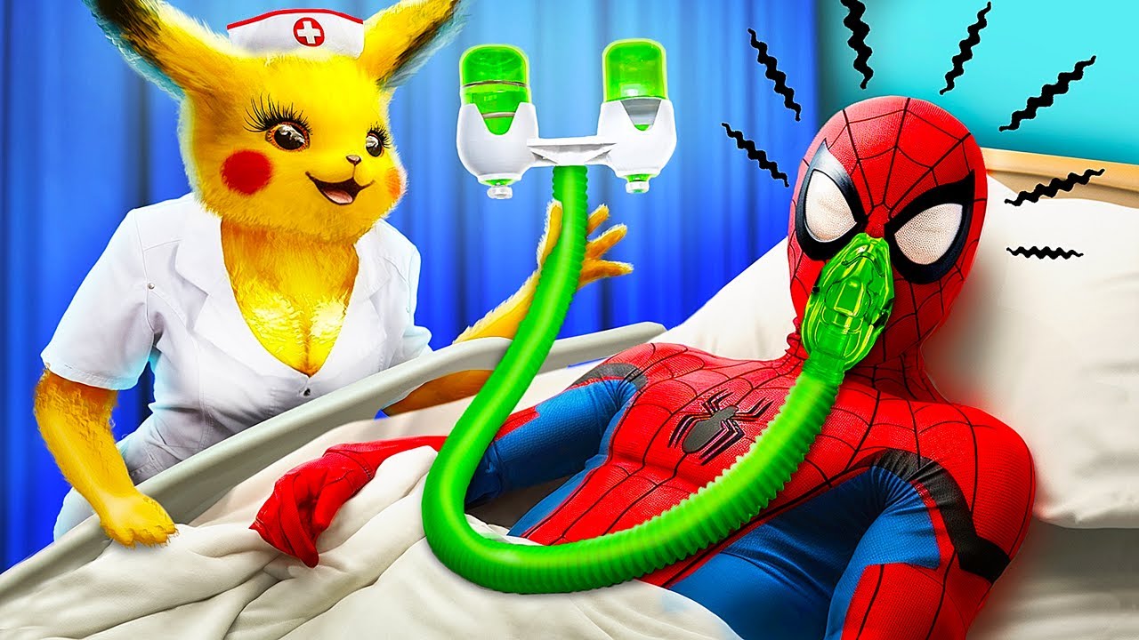 スーパーヒーローが病院に潜入！ スパイダーマンが病院に！