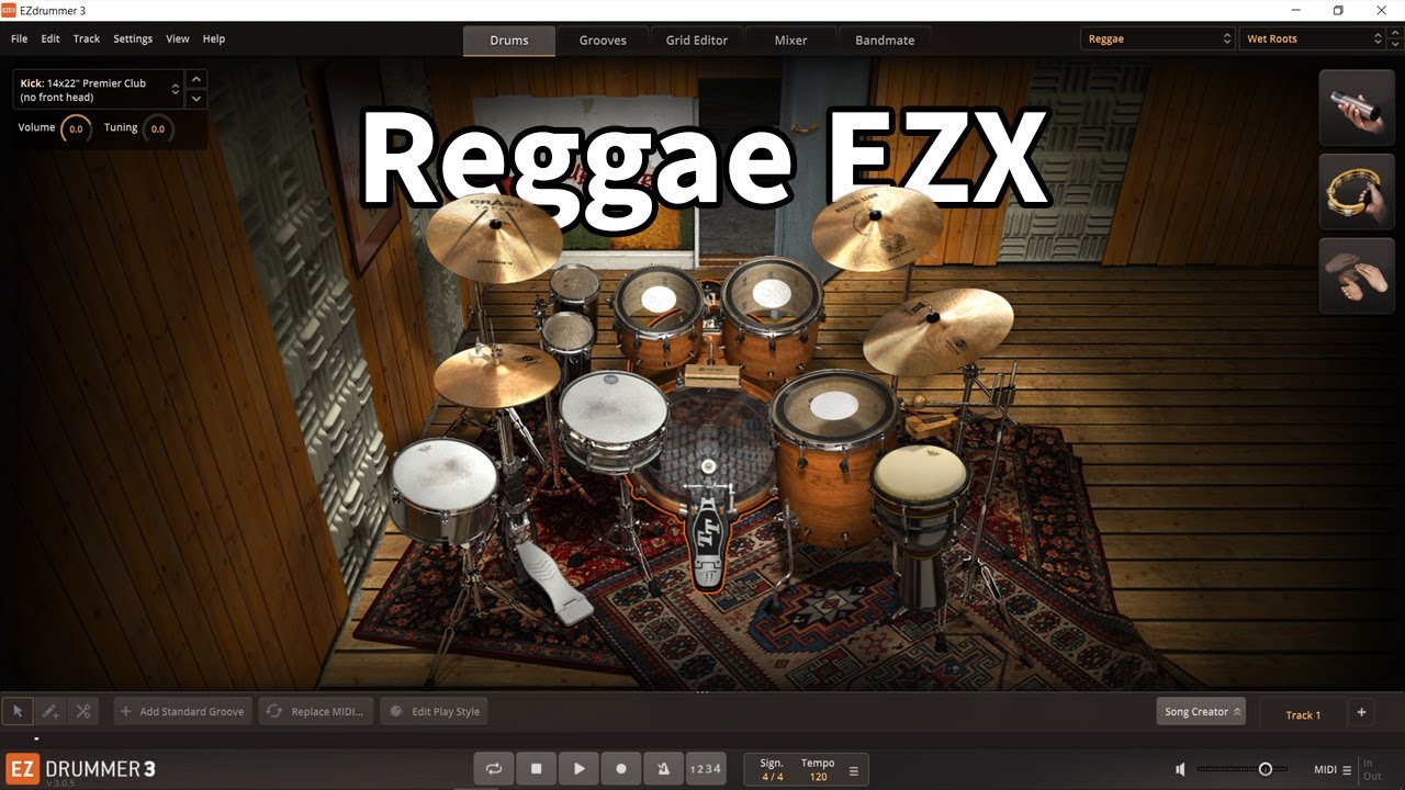 Toontrack EZDrummer 3 with Reggae EZX All Presets Demo