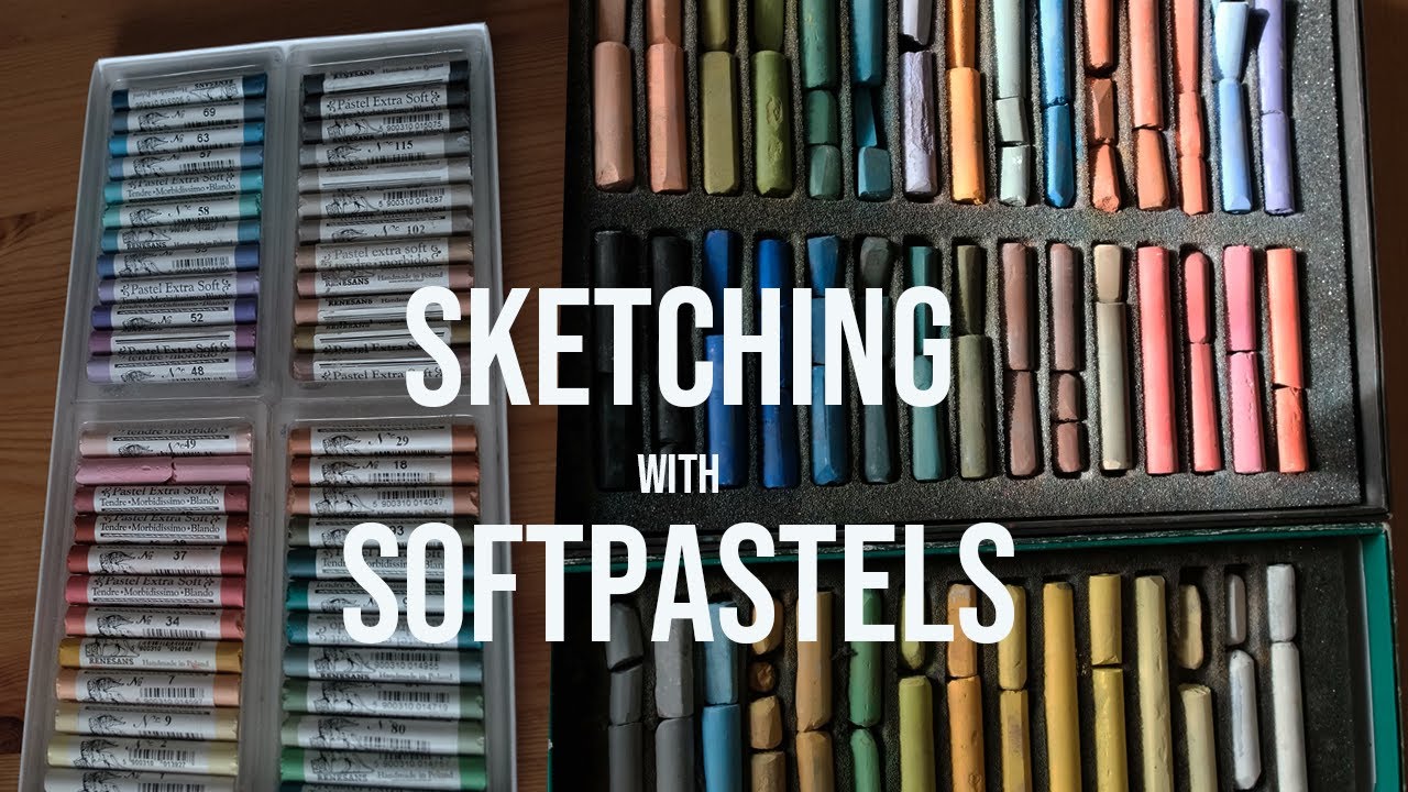 Sketching with Renesans and Rembrandt soft pastels - Process