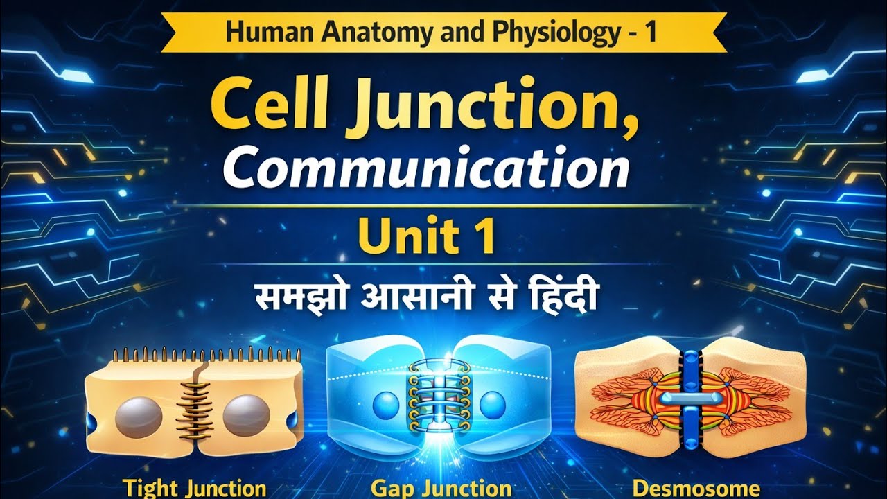 Cell Junctions, Gap Junction, Tight Junction | Cell Communication | HAP Hindi/Unit 1/Pharmacy 