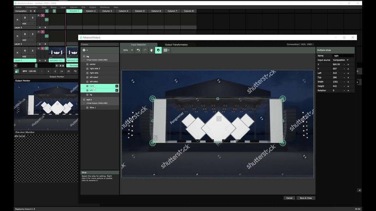 Resolume Tutorials - multiple screen output shows in display monitor