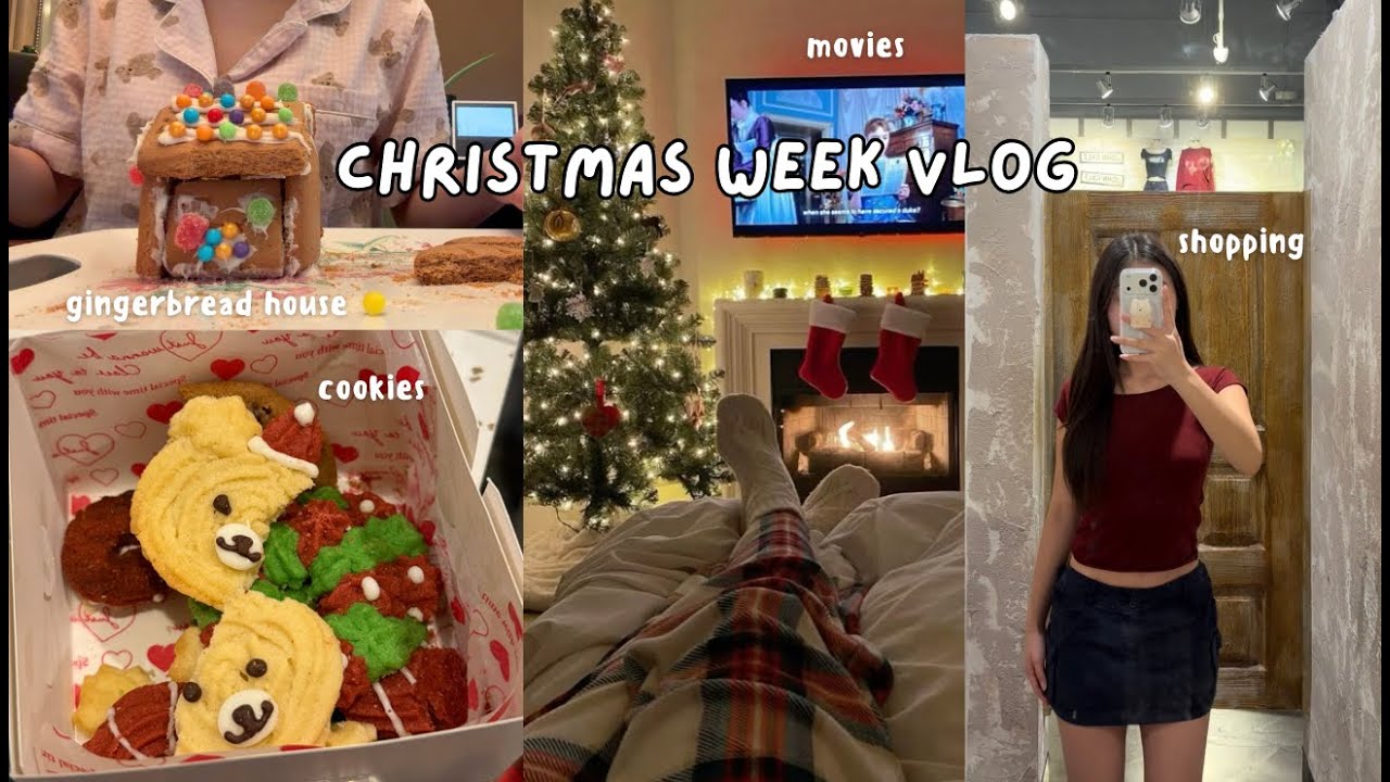 CHRISTMAS WEEK VLOG 🎄 | rainy winter break, gingerbread houses, shopping, cookies