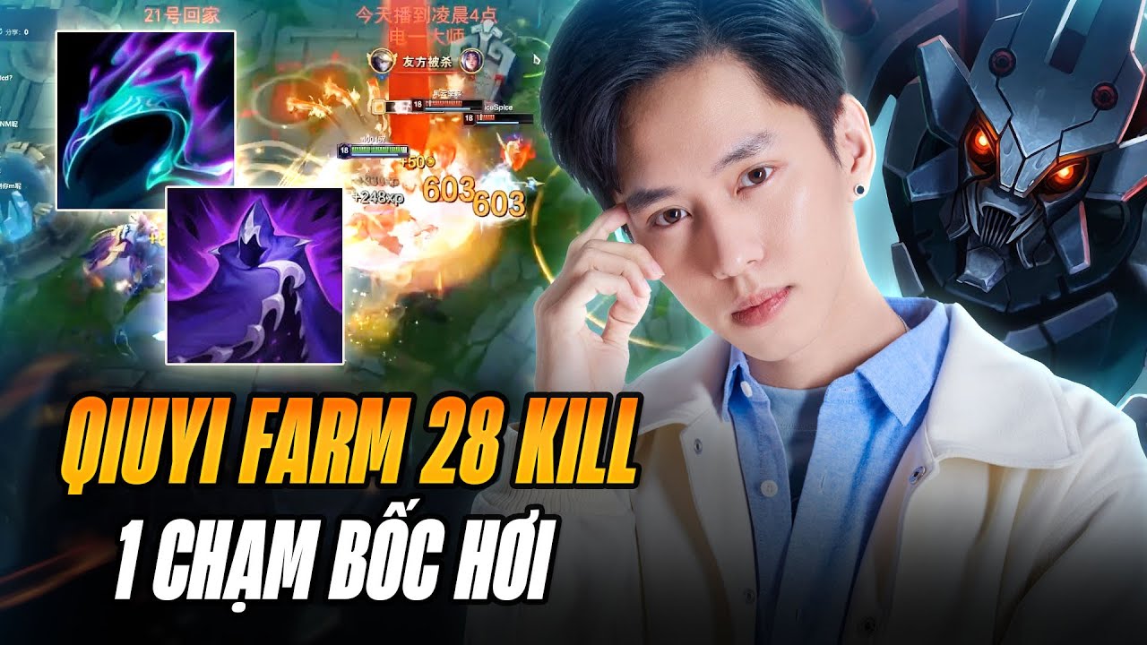 QIUYI FARM 28 MẠNG RANK CAO THỦ VỚI KHA'ZIX TRONG GAME ĐẤU CỰC CĂNG KÉO DÀI HƠN 50 PHÚT