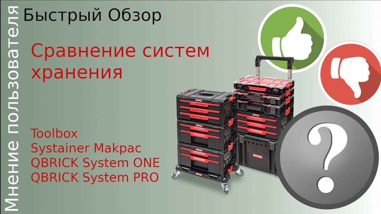 Сравнение систем хранения инструмента QBRICK MAKPAC THANOS