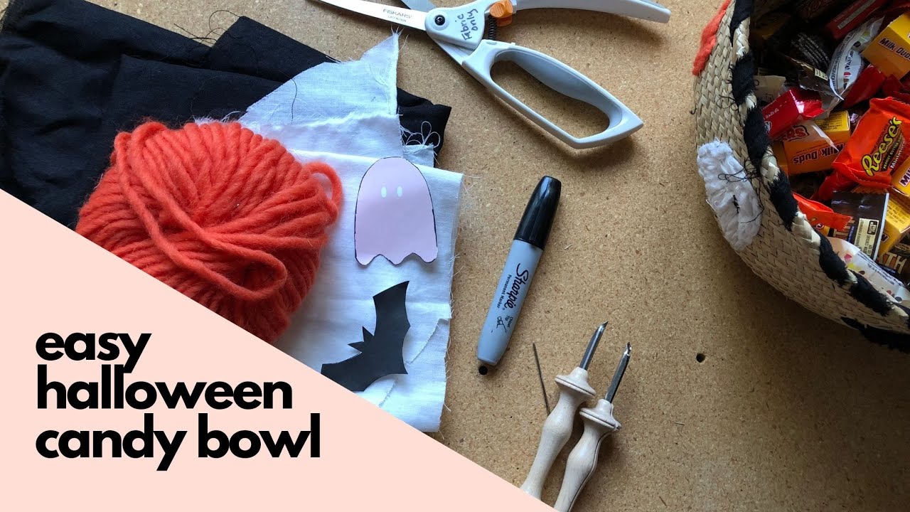 Quick + Easy Halloween Candy Bowl Using Punch Needle + Win a Prize!