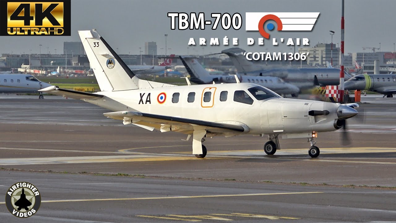 [4K] French Air Force TBM-700 | 'COTAM1306' | AMS/EHAM