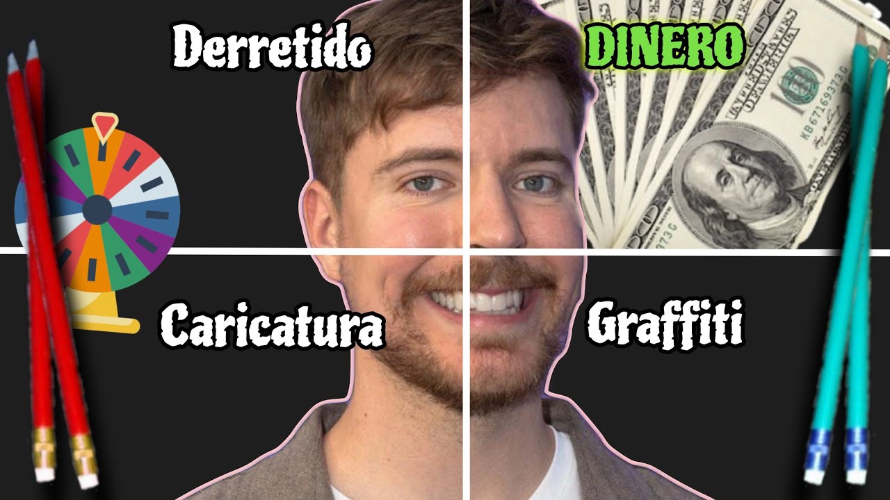 Dibujo a MrBeast en 4 ESTILOS CON MARCADORES ¡La Ruleta Decide!