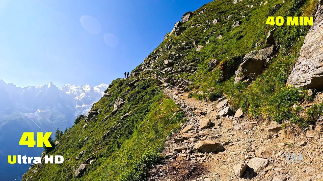 Virtual Run 4k Chamonix Haute - Savoie Mont Blanc - Virtual Scenery for Treadmill Section 2
