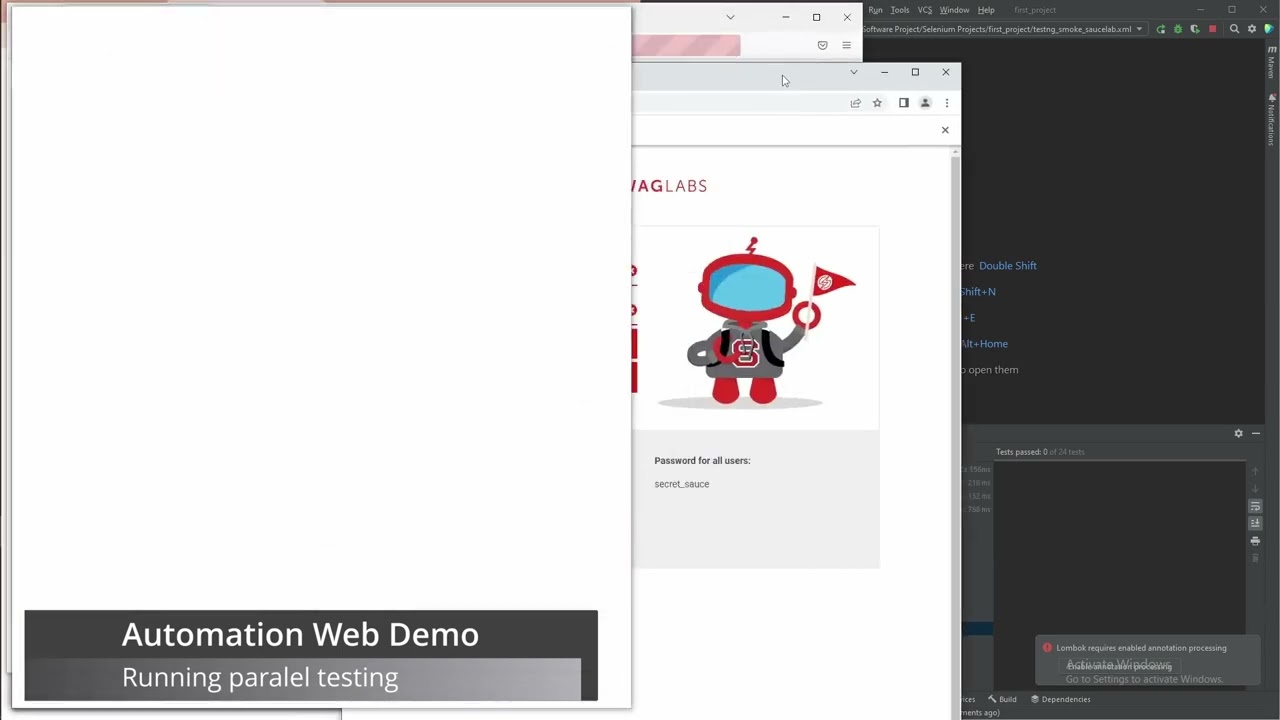 Demo Automation Web Testing - Selenium - Extent Report - Parallel Test