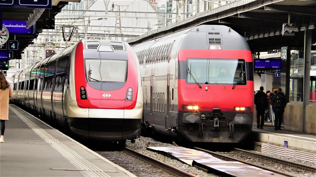 (4K) Trains at Geneva Main Station 19/2/20