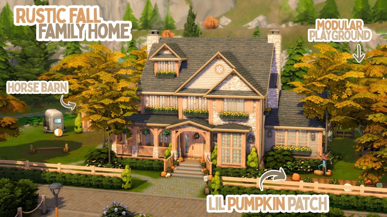 Осенний семейный домик🍂The Sims 4 Спидбилд || Без модов