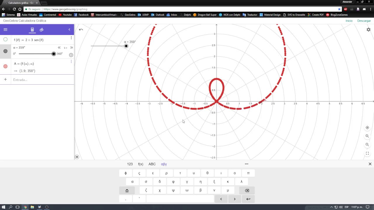 2   Coordenadas polares   Gráfico de funciones polares usando GEOGEBRA