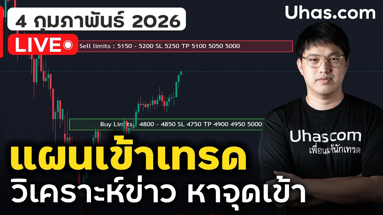 🔴 LIVE | วางแผนเทรดทอง 4 ก.พ. 2026 | ทองคำยังคงได้แรงหนุน จากความไม่แน่นอน