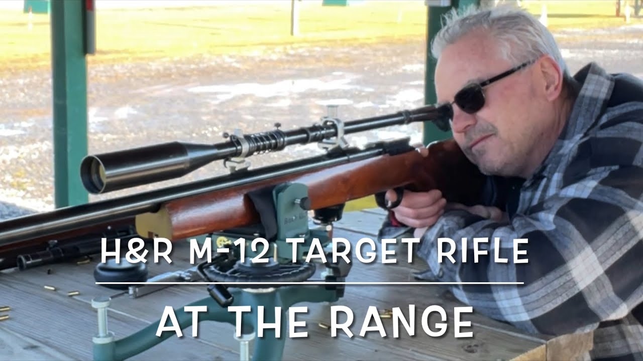 H&R M-12 target 22 rifle, Fecker 16x target scope at the range 50 yards