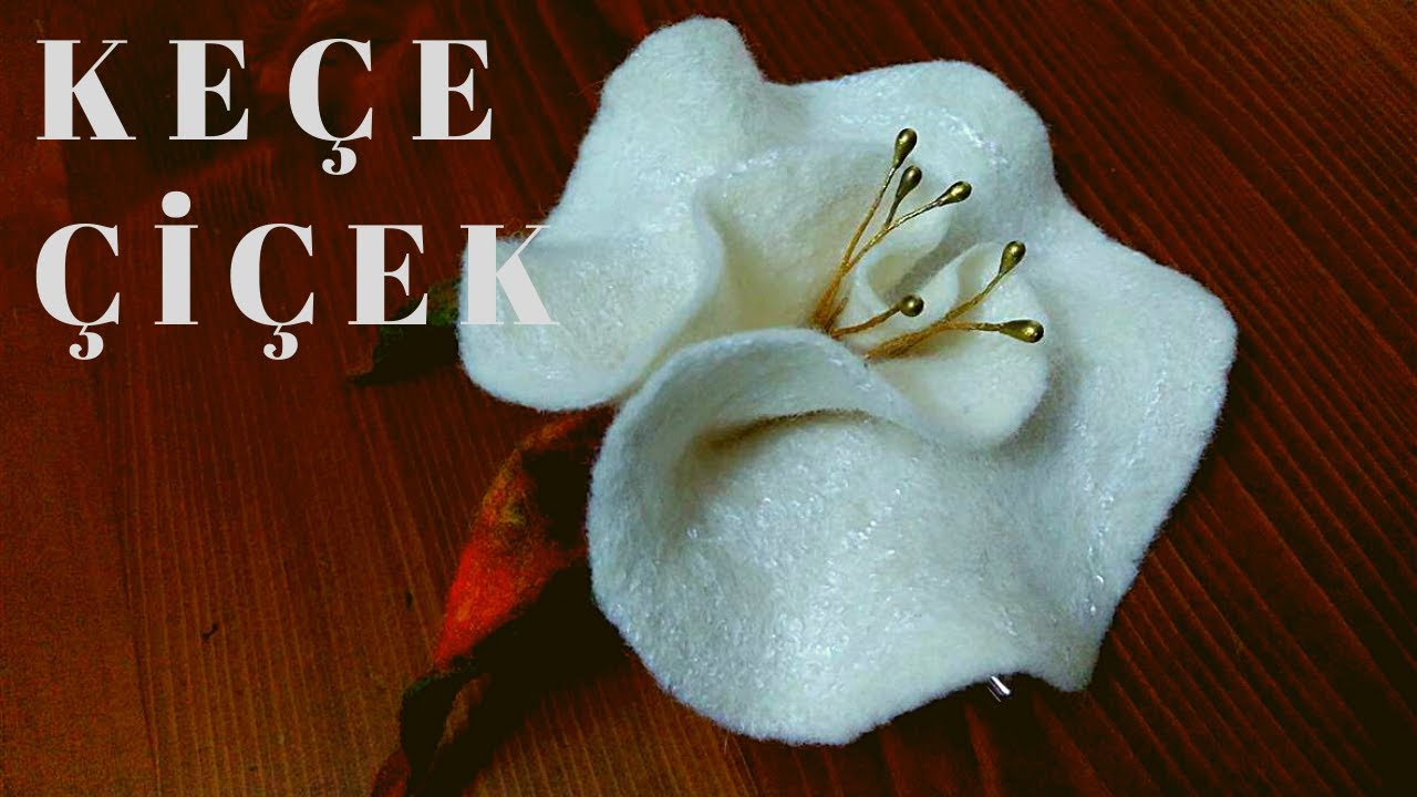 Volanlı keçe çiçek | Felted flower