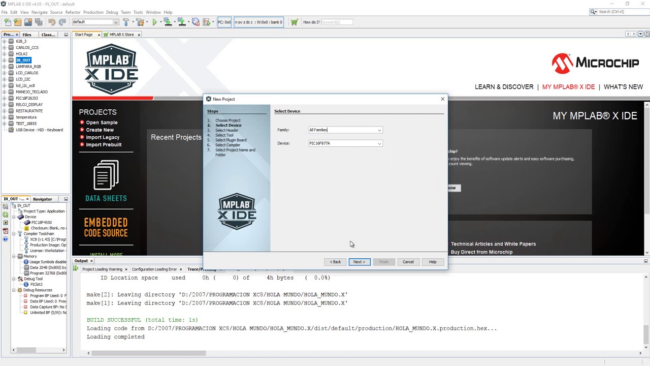 Tutorial 2: Como crear un proyecto en MPLABX con el compilador XC8