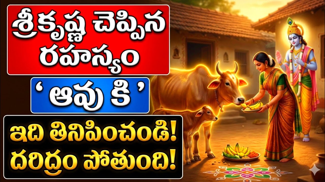 శ్రీకృష్ణుడు చెప్పిన రహస్యం: ఆవుకి ఇది తినిపిస్తే దరిద్రం పోతుంది! #srikrishna 