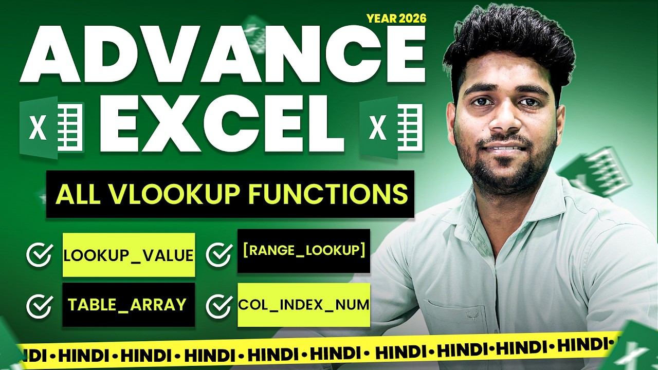 Excel VLOOKUP Explained in Hindi 🔍 | Advance Excel Lookup Functions (2026)